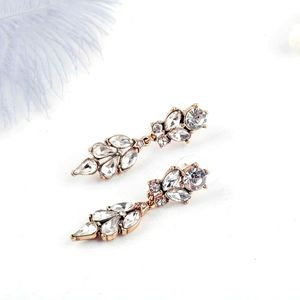 Gold/bronze colored crystal dangles; nwot